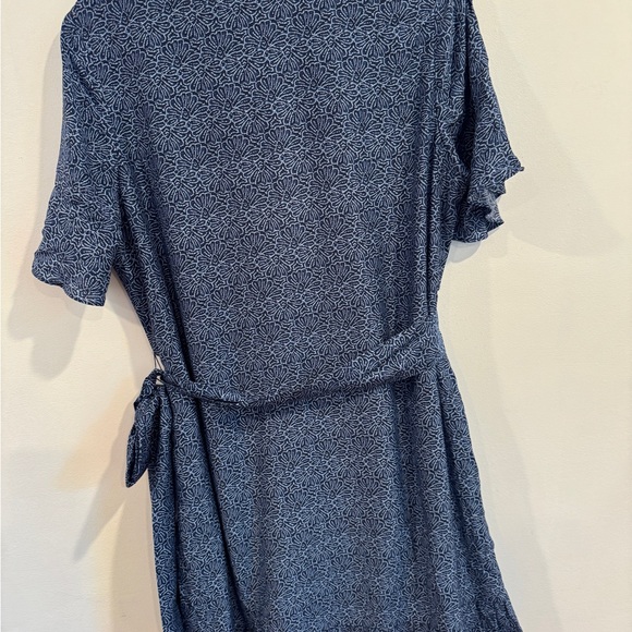 Blue Floral Wrap Dress - Picture 5 of 5